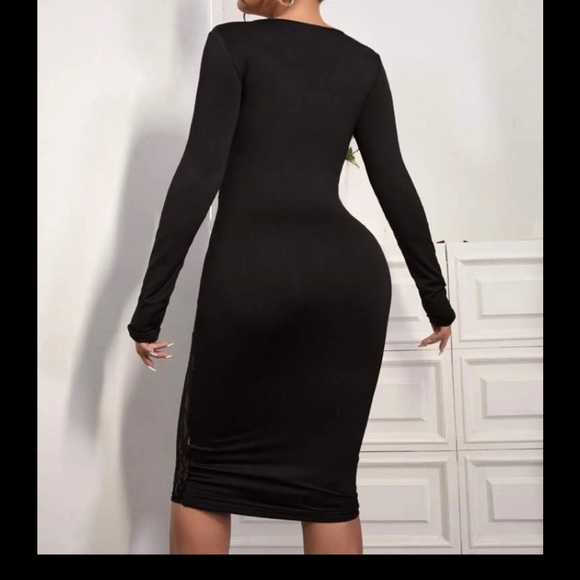 Contrast Lace Bodycon Dress - Picture 2 of 4